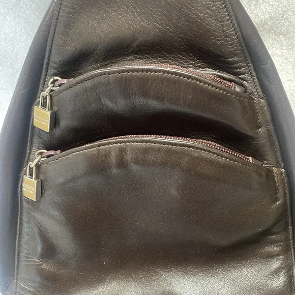 Perlina chocolate brown leather backpack - Picture 5 of 12